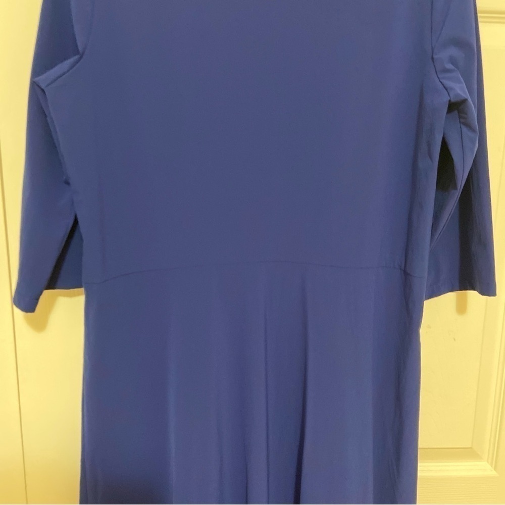 Katharina Hovman NWT Royal Blue 3/4 Sleeve Pleated Midi Maxi Dress Size 8 - Picture 14 of 14
